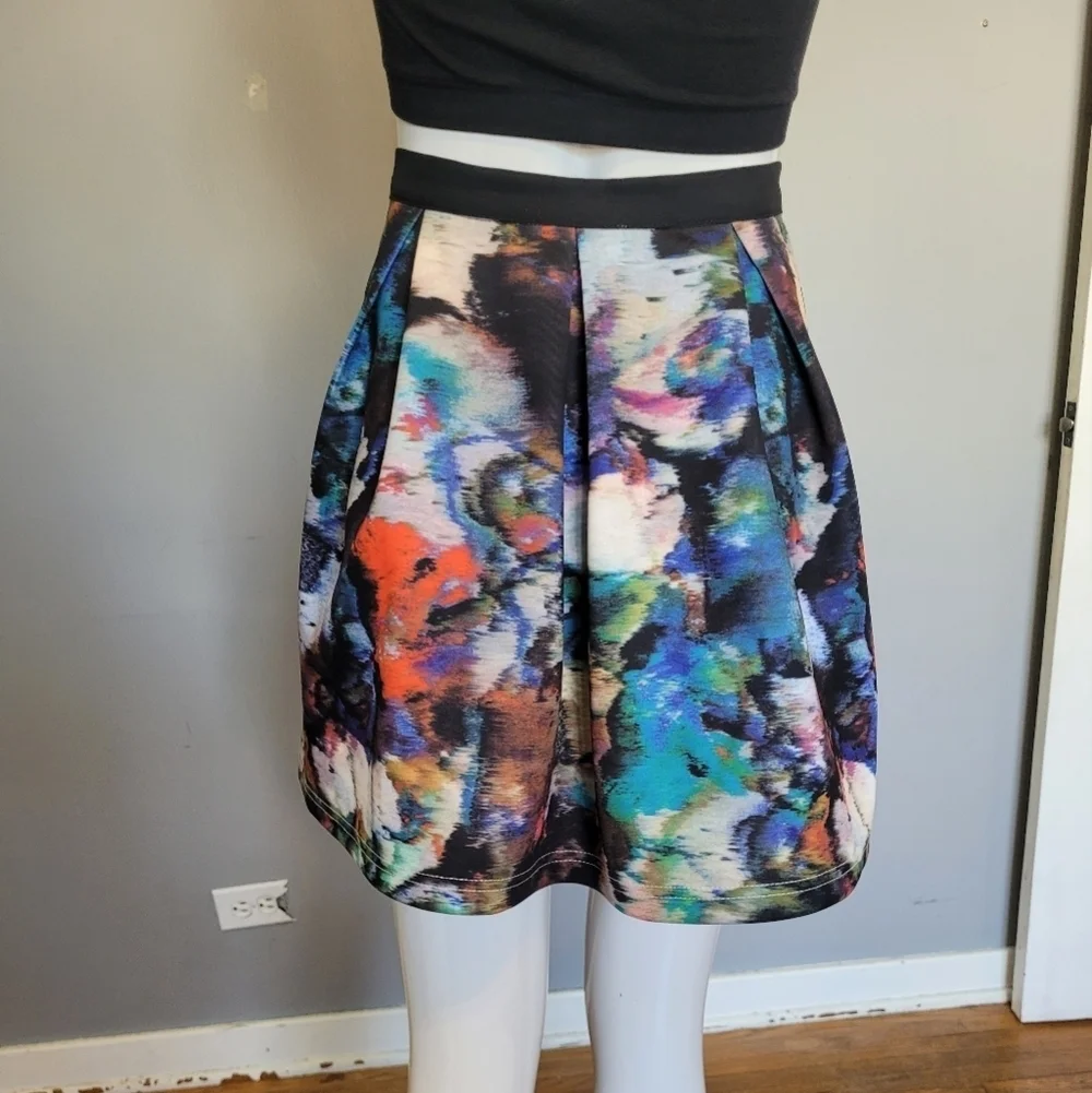 WYLDR Watercolor Print Mini Skirt, VGUC, Size S